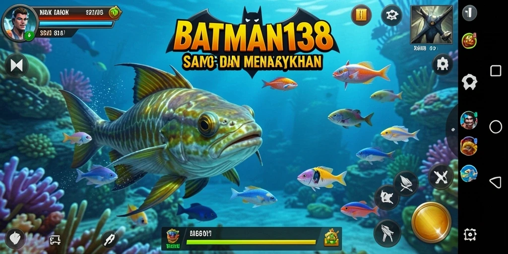Tampilan gameplay <strong>BATMAN138</strong> yang menarik saat menembak ikan.