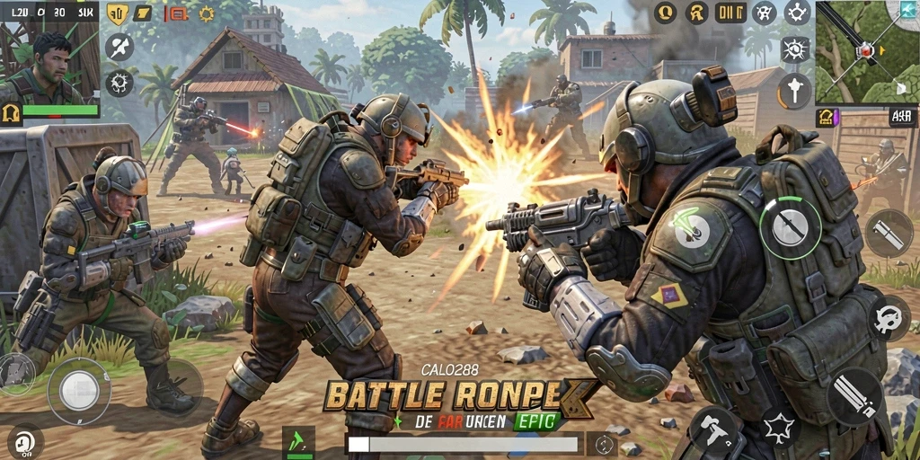 Gameplay mendebarkan di arena Battle Royale CALO288.