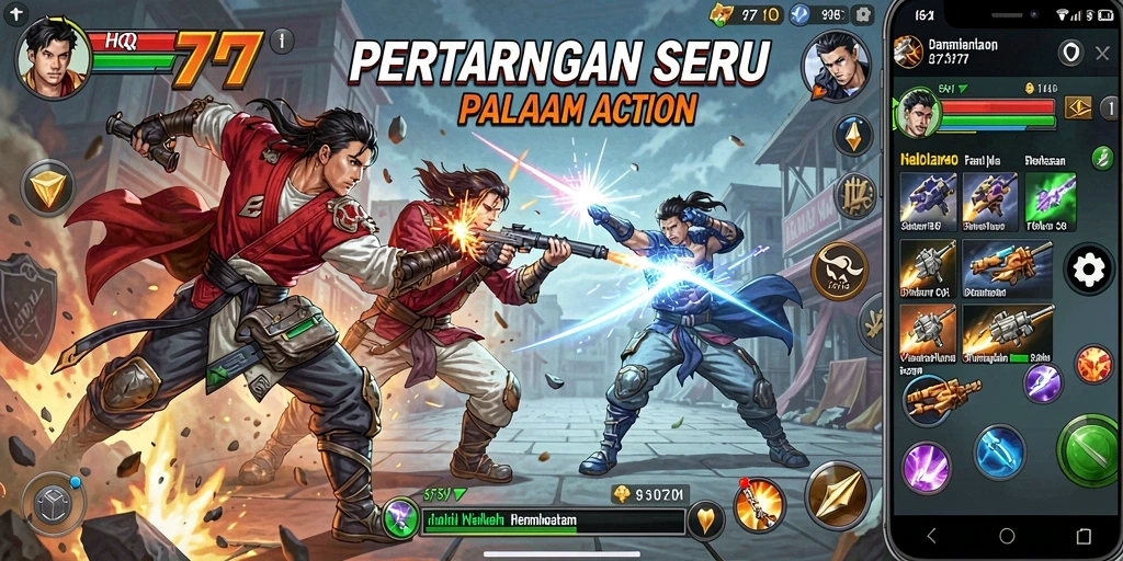 Tampilan gameplay seru dalam HQ777 dengan aksi penuh adrenalin.