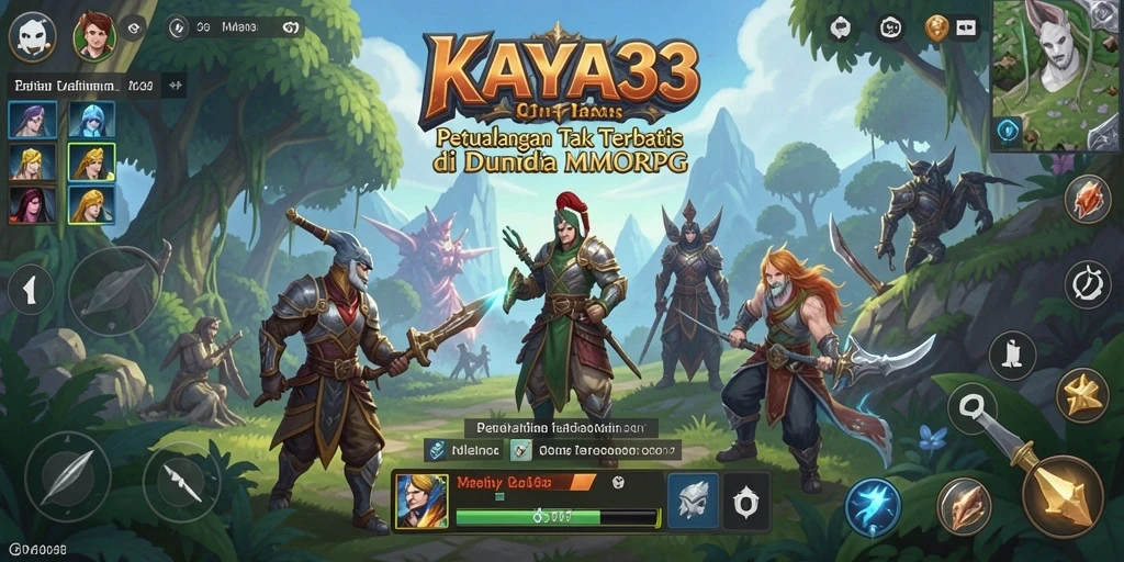 Tampilan gameplay KAYA33 yang menampilkan pertempuran epik dalam dunia MMORPG.