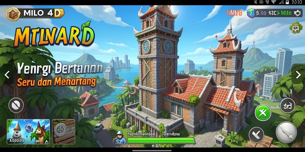 Tampilan seru dari gameplay Tower Defense di MILO4D.
