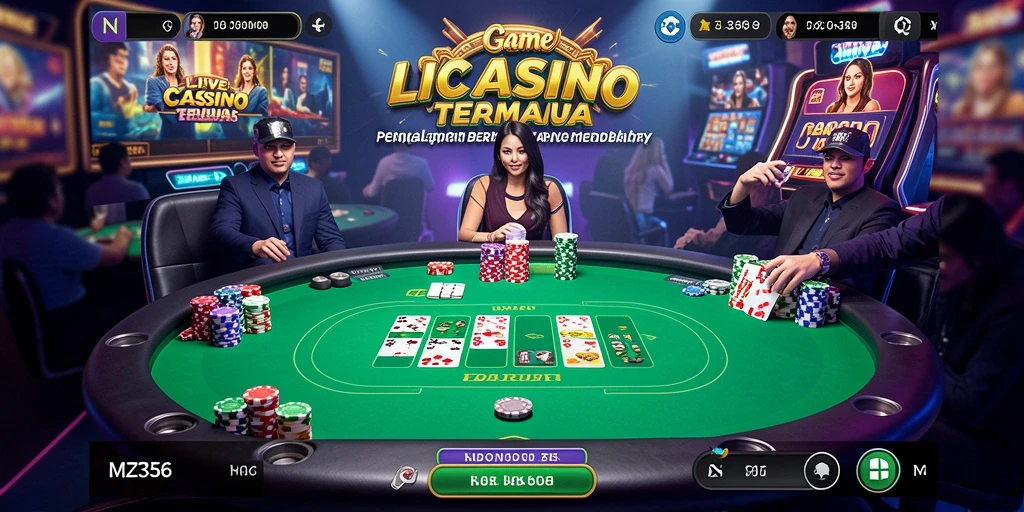 Tampilan gameplay Live Casino yang mendebarkan di MZ356 dengan dealer langsung.