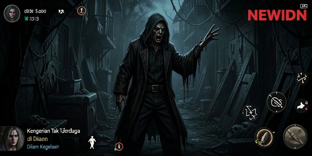 Gameplay menyeramkan yang menegangkan dari NEWIDN dalam kegelapan.
