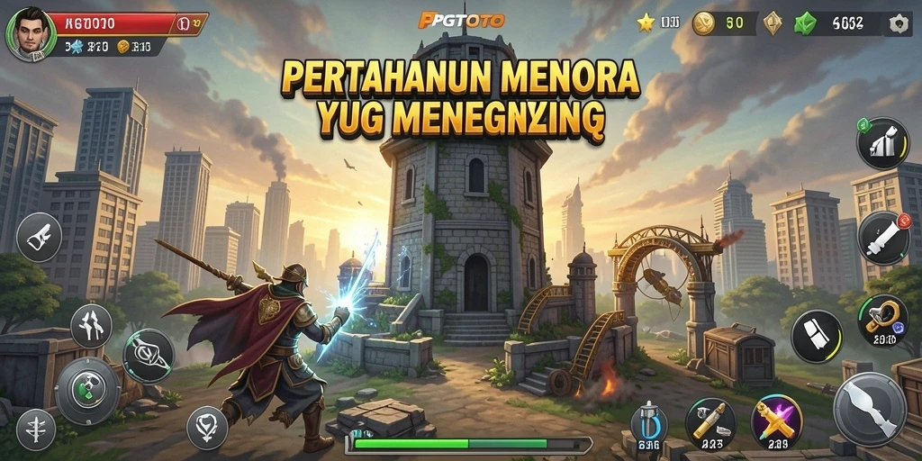 Tangkapan layar PGTOTO menampilkan aksi mendebarkan dalam genre Tower Defense.