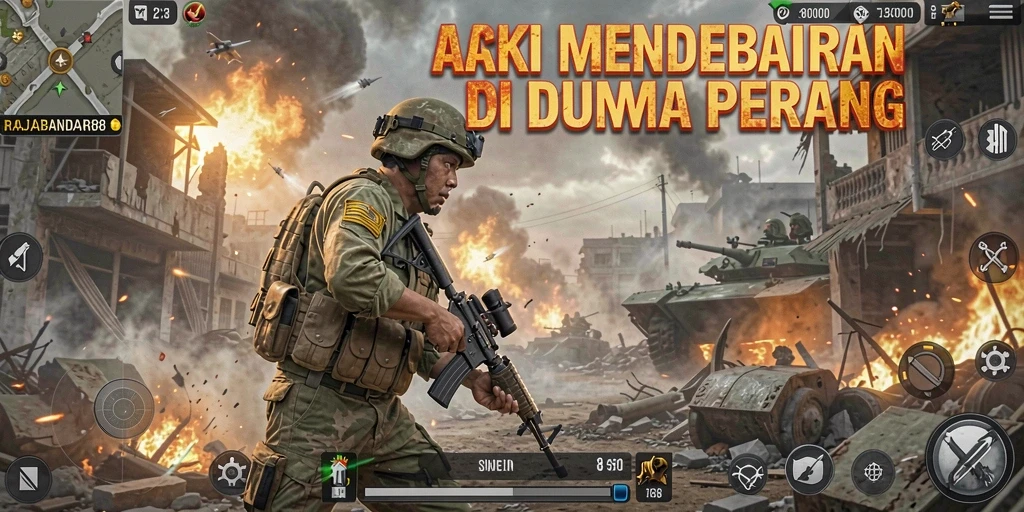 Tampilan aksi seru dari gameplay RAJABANDAR88