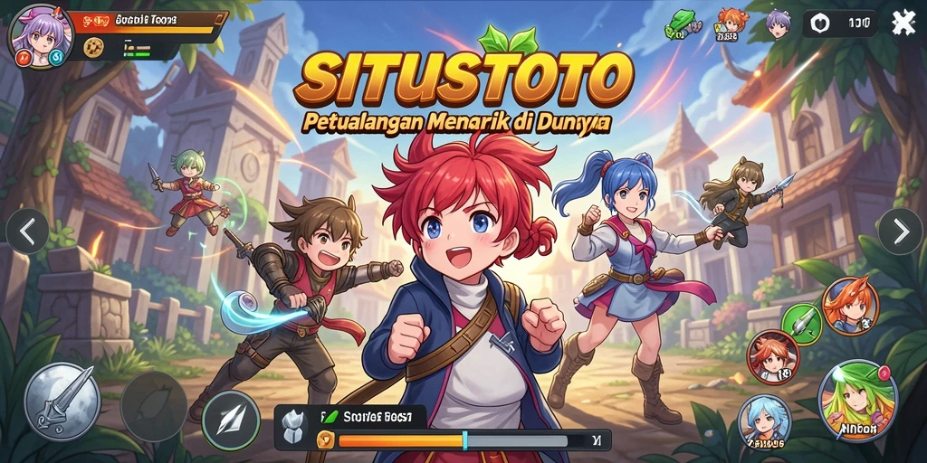 Tangkapan layar gameplay SITUSTOTO yang menunjukkan pertempuran epik anime.