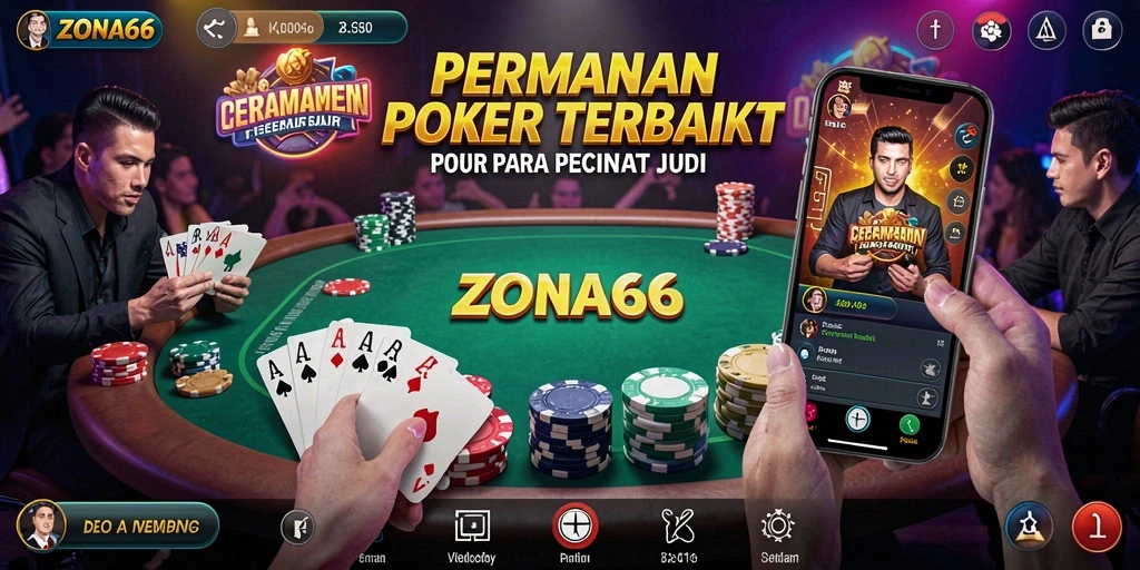 Tampilan gameplay ZONA66 yang mendebarkan dengan kartu dan taruhan.
